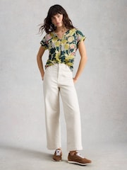 White Stuff Green Nelly Notch Neck T-Shirt - Image 4 of 6