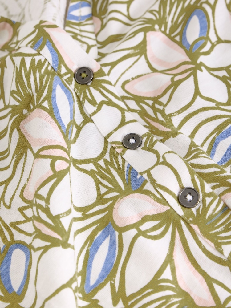 White Stuff Light Green Annie Short Sleeve Jersey Shirt - Image 2 of 2