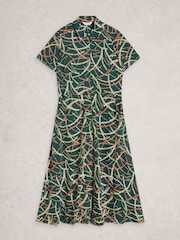 White Stuff Green Rua Jersey Shirt Dress - Image 1 of 2