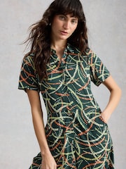 White Stuff Green Rua Jersey Shirt Dress - Image 3 of 6