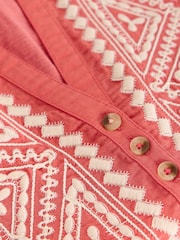 White Stuff Pink Peony Sleeveless Shirt - Image 2 of 2