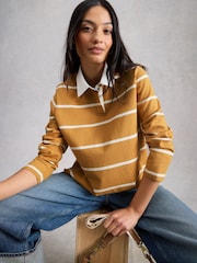 White Stuff Yellow Stella Stripe Rugby Top - Image 1 of 6