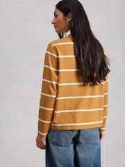 White Stuff Yellow Stella Stripe Rugby Top - Image 4 of 6