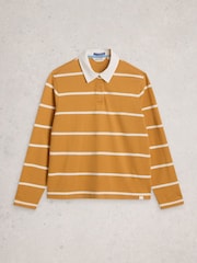 White Stuff Yellow Stella Stripe Rugby Top - Image 5 of 6