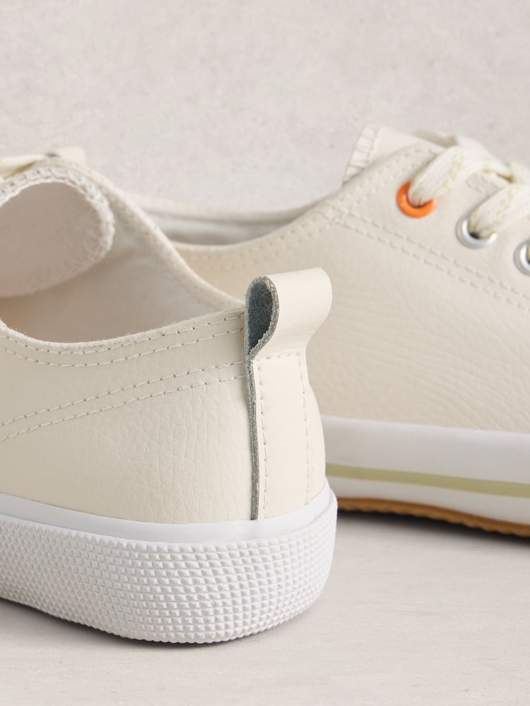 White Stuff Natural Pippa Leather Lace Up Trainers - Image 4 of 4 White Stuff Natural Pippa Leather Lace Up Trainers - Image 4 of 4