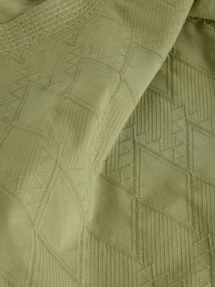 White Stuff Green Weaver Broderie T-Shirt - Image 6 of 6