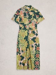 White Stuff Light Green Rua Jersey Shirt Dress - Image 1 of 2