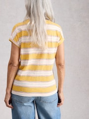 White Stuff Yellow Nelly Notch Stripe T-Shirt - Image 2 of 6