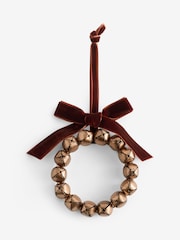 Gold Bell Wreath Christmas Bauble - Image 1 of 1
