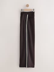 Chocolate Brown Ponte Wide Leg Trousers with Side Stripes - Image 7 of 10