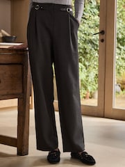 Grey N. Premium Heavyweight Ponte Barrel Leg Trousers - Image 3 of 5