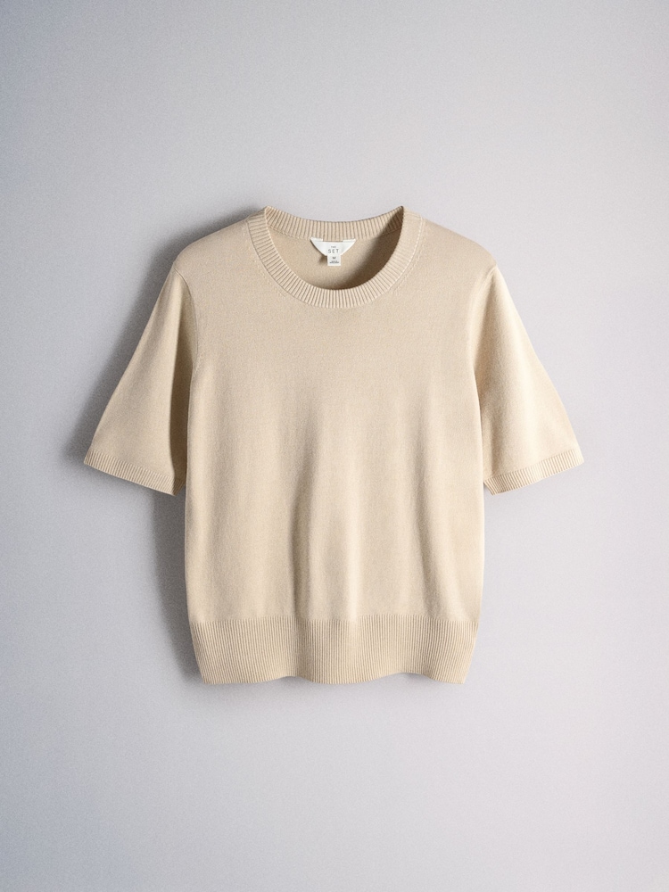 The Set 4 Pack Crew Neck Fine Knit T-Shirts Black/Chocolate Brown/Cinder Brown/Light Grey - Image 2 of 7
