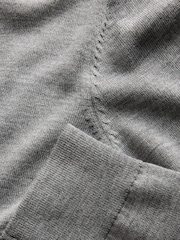 The Set Crew Neck Long Sleeve Merino Cardigan Grey - Image 10 of 10
