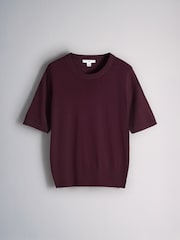 The Set 4 Pack 4 Pack Fine Knitted Crew Neck Jumpers Stone Brown/Pink/Burgandy Red/Chocolate Brown - Image 2 of 7
