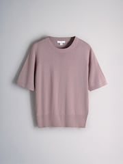 The Set 4 Pack 4 Pack Fine Knitted Crew Neck Jumpers Stone Brown/Pink/Burgandy Red/Chocolate Brown - Image 3 of 7