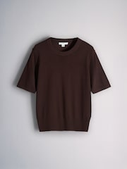 The Set 4 Pack 4 Pack Fine Knitted Crew Neck Jumpers Stone Brown/Pink/Burgandy Red/Chocolate Brown - Image 5 of 7