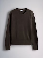 The Set 3 Pack Soft Knit Crew Neck Long Sleeve Jumpers Cream/Light Brown/Chocolate Brown - Image 3 of 6
