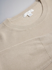 The Set 3 Pack Soft Knit Crew Neck Long Sleeve Jumpers Cream/Light Brown/Chocolate Brown - Image 5 of 6