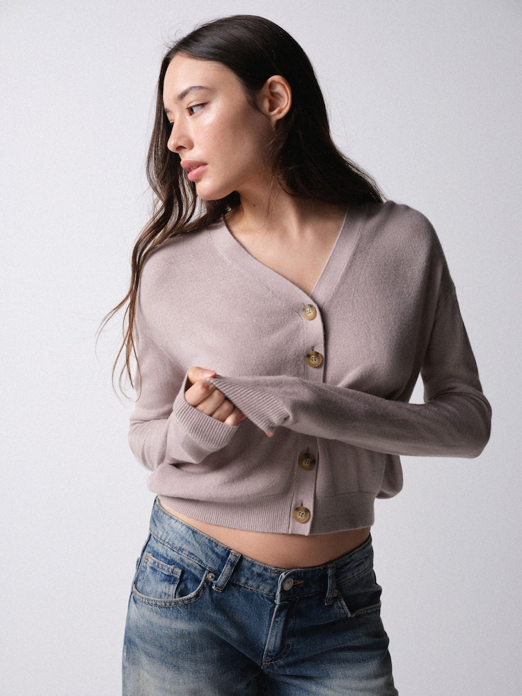 The Set 3 Pack Soft Knit V-Neck Cardigans Pink/Mink Bronw/Burgundy - Image 1 of 12