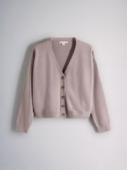 The Set 3 Pack Soft Knit V-Neck Cardigans Pink/Mink Bronw/Burgundy - Image 10 of 12