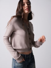 The Set 3 Pack Soft Knit V-Neck Cardigans Pink/Mink Bronw/Burgundy - Image 5 of 12