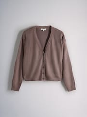 The Set 3 Pack Soft Knit V-Neck Cardigans Pink/Mink Bronw/Burgundy - Image 8 of 12