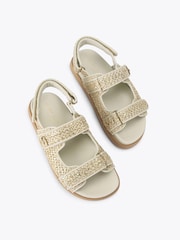 Kurt Geiger London Gold Brixton Lock Sandals - Image 2 of 4