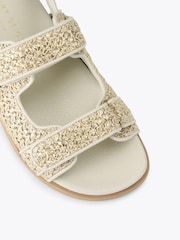 Kurt Geiger London Gold Brixton Lock Sandals - Image 3 of 4