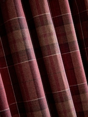 Red Brushed Check Super Thermal Eyelet Door Curtain - Image 4 of 4
