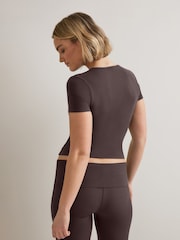 TALA Brown 365 Rib Short Sleeve T-Shirt - Image 2 of 2