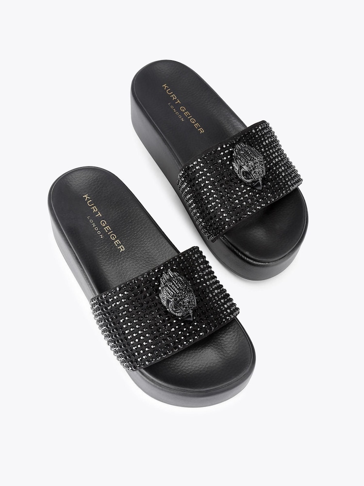 Kurt Geiger London Black Crystal Kurt Geiger London Black Meena Eagle Platform Sandals - Image 2 of 4 Kurt Geiger London Black Crystal Kurt Geiger London Black Meena Eagle Platform Sandals - Image 2 of 4