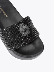 Kurt Geiger London Black Crystal Kurt Geiger London Black Meena Eagle Platform Sandals - Image 3 of 4