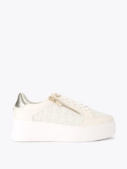 Carvela Chalk White Jive Lace-Up Trainers - Image 1 of 4
