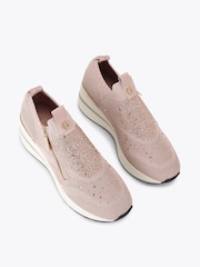 Carvela Pink High Rise Zip Knit Trainers - Image 3 of 5