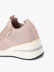 Carvela Pink High Rise Zip Knit Trainers - Image 5 of 5
