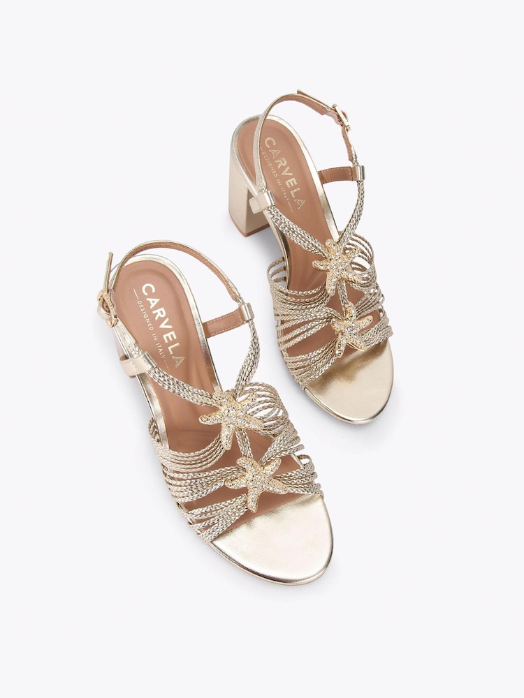 Carvela Gold Marina Block Sandals - Image 2 of 4 Carvela Gold Marina Block Sandals - Image 2 of 4