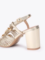 Carvela Gold Marina Block Sandals - Image 4 of 4