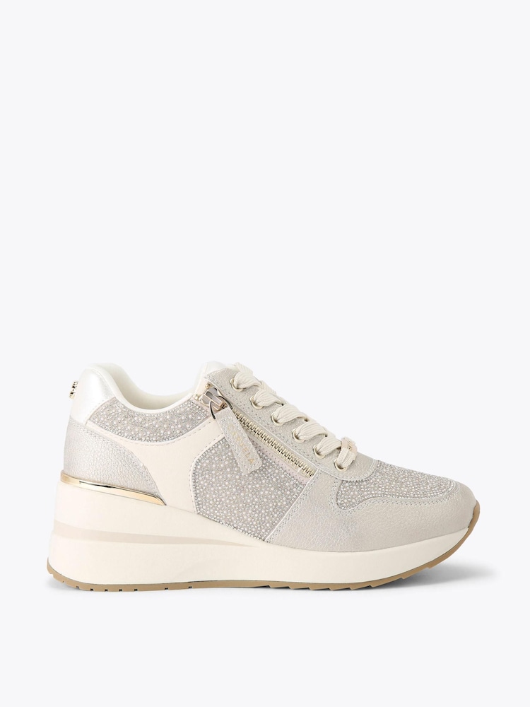 Carvela White High Rise Trainers - Image 1 of 4