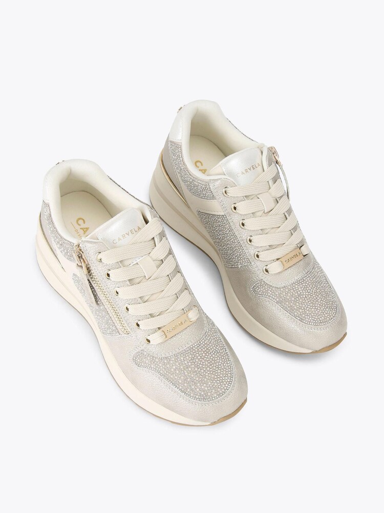 Carvela White High Rise Trainers - Image 2 of 4