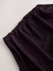 Plum/ Yellow Floral Print Off Shoulder Mesh Midi Dress - Image 6 of 7