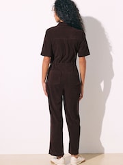 Brun - Kortärmad Utility Manchester Jumpsuit - Bild 4 av 6