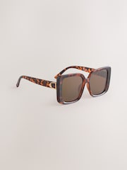 Tortoiseshell Brown Square Sunglasses - Image 3 of 5