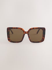 Tortoiseshell Brown Square Sunglasses - Image 4 of 5