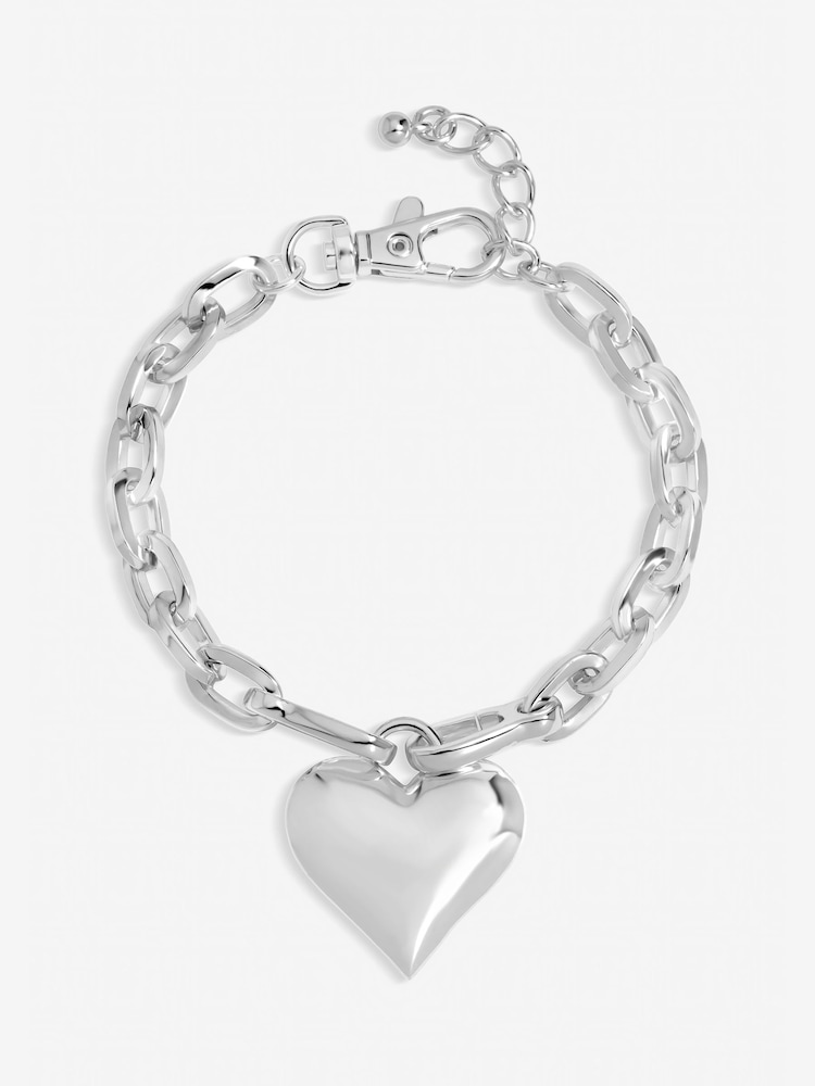 Mood Silver Tone Polished Heart Bracelet - Image 1 of 1