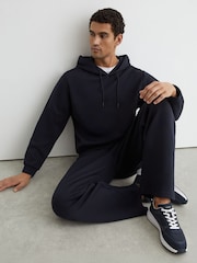 Reiss Dark Navy Hudson Suede-Trim Runner Trainers - Image 1 of 5