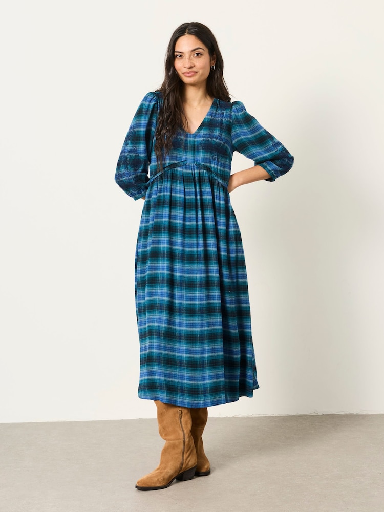 FatFace Check Midi Dress - Imagen 1 de 6