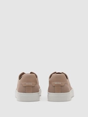 Reiss Light Taupe Brown Finley Knit Knitted Low-Top Trainers - Image 4 of 5