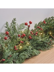 Lights4fun Warm White 1.5m Pre Lit Christmas Garland - Image 2 of 4