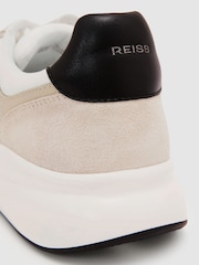 Reiss White/Light Grey Hudson Suede-Trim Runner Trainers - Image 4 of 4