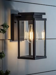Lights4fun Black Ebony Lantern Wall Light - Image 3 of 3